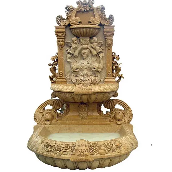 Home yard garden decor stone marble wall fountain