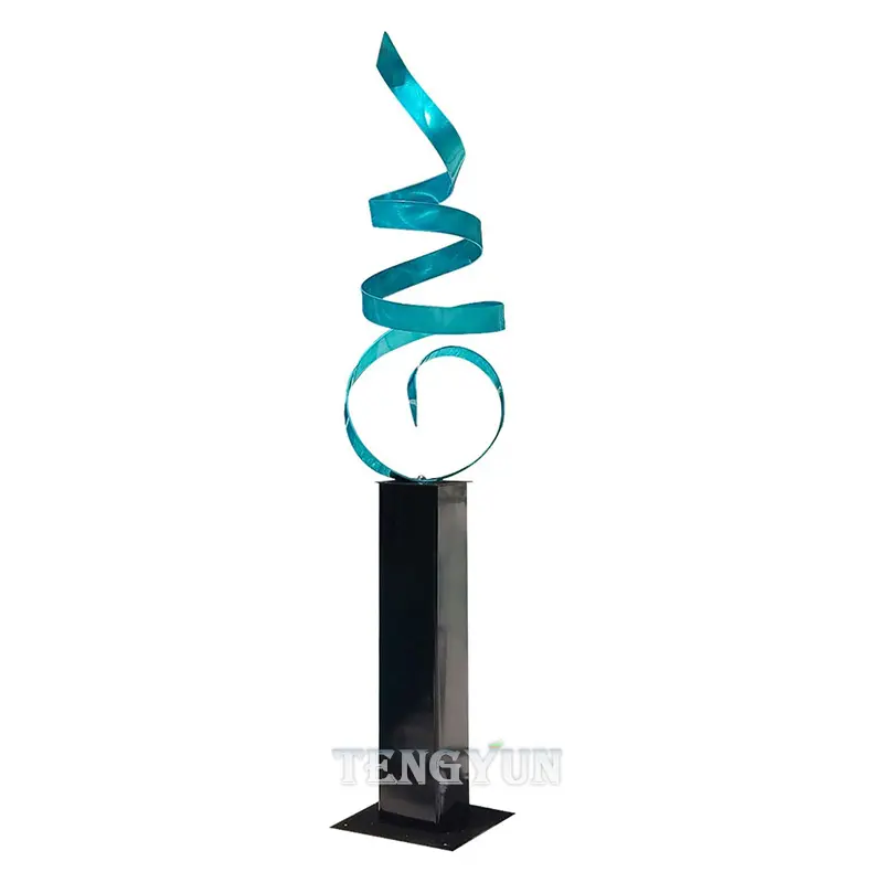 Indoor Decorative Stainless Steel Sculpture Modern Abstract Metal Spiral Sculptures For Sale