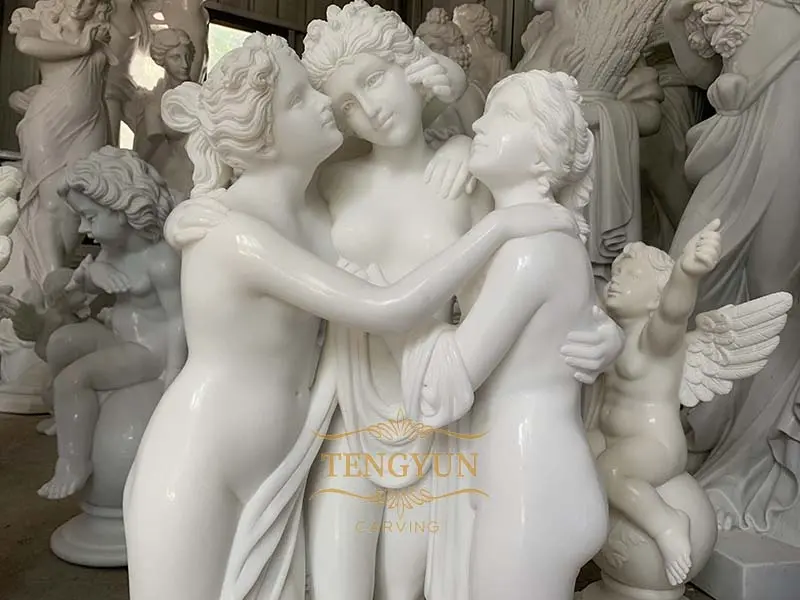 Indoor Ornaments White Marble The Three Graces Ancient Greek Sculpture For Sale