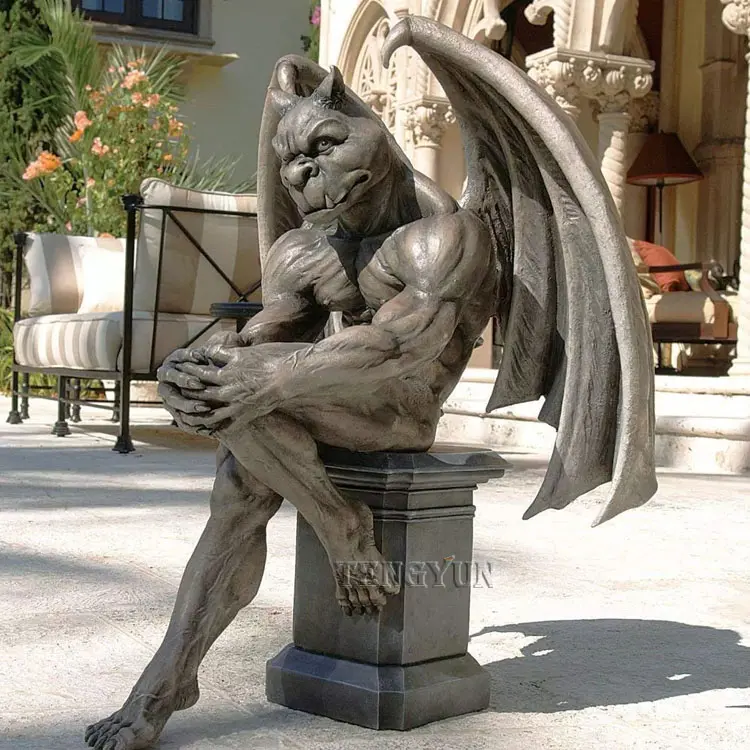 Large Outdoor Gargoyle Statues On Buildings Bronze Griffin Sculpture For Roof
