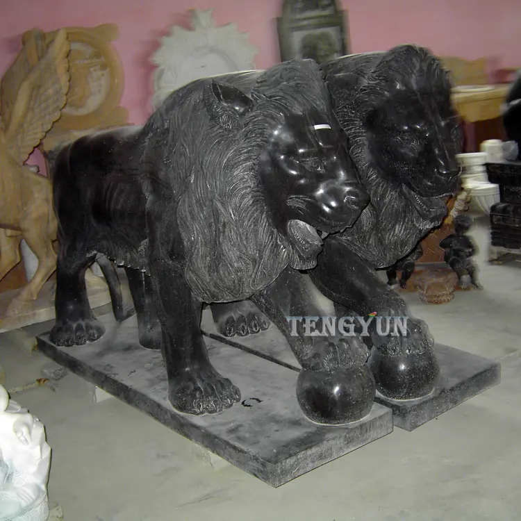 Large Size Marble Walking Lion Sculptures For Outdoor Decoration