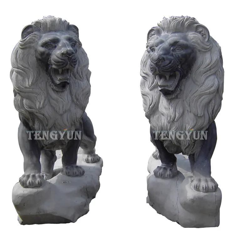 Large Size Marble Walking Lion Sculptures For Outdoor Decoration