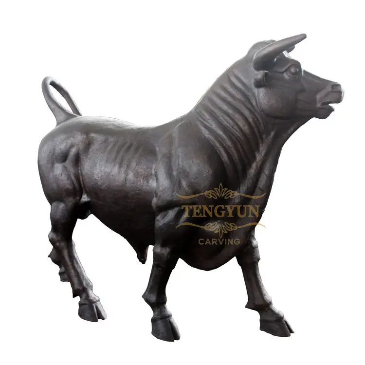 Life Size Bronze Bull Sculpture Garden Metal Cow Statue For Sale