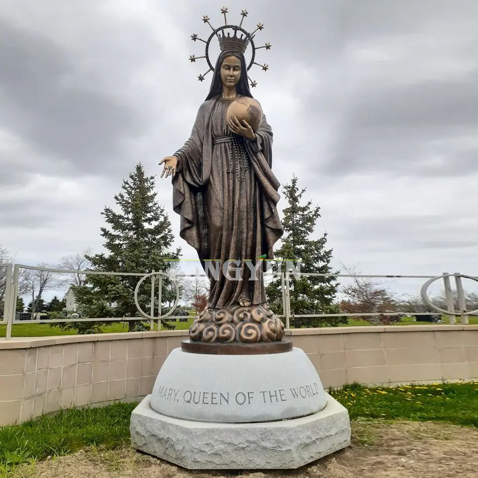 Life Size Bronze Virgin Mary Outdoor Statue Mother Mary Religious Garden Statues For Sale