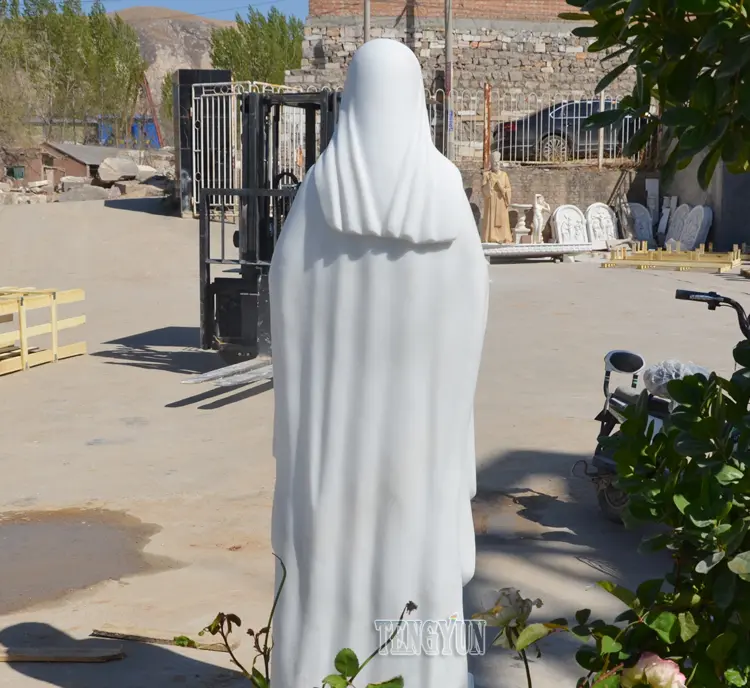 Life Size Christianity Church Decorative Basilica Icon Of The Virgin Mary Marble Blessed Mary Statue