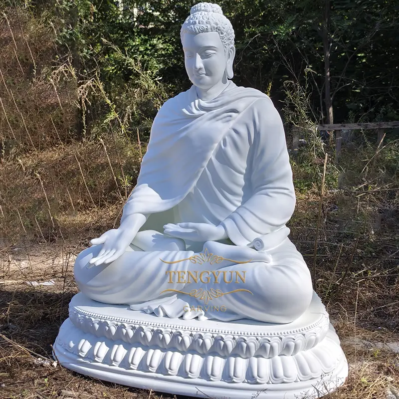 Life Size Fiberglass Sit Buddha Statue Handmade Resin Temple Buddha Sculpture For Home Decor