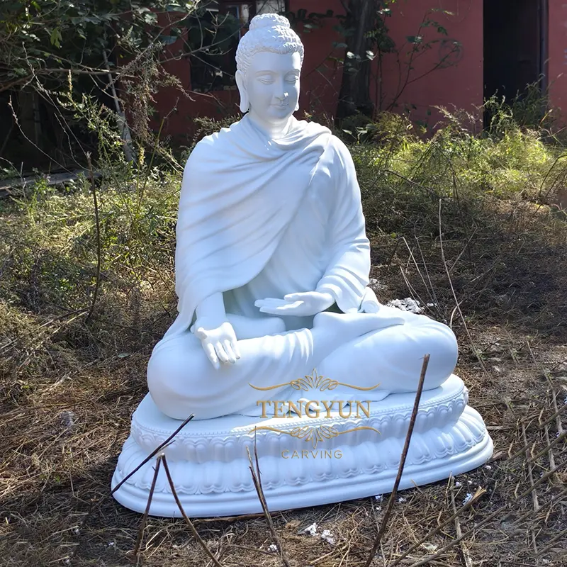 Life Size Fiberglass Sit Buddha Statue Handmade Resin Temple Buddha Sculpture For Home Decor