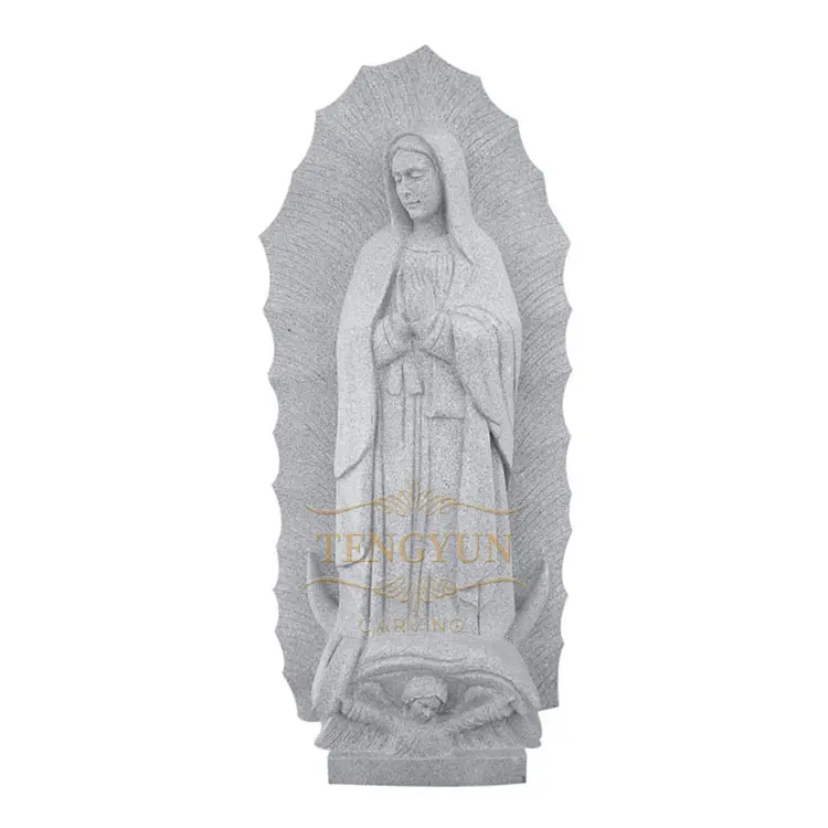 Life Size Granite Carved Our Lady Of Guadalupe Religious Statue
