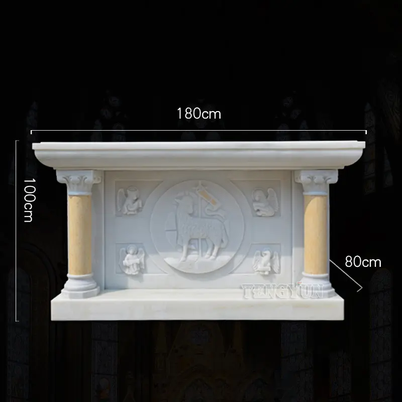Natural Stone Church Christian The Last Supper of the Twelve Statue Relief Marble Altar For Sale