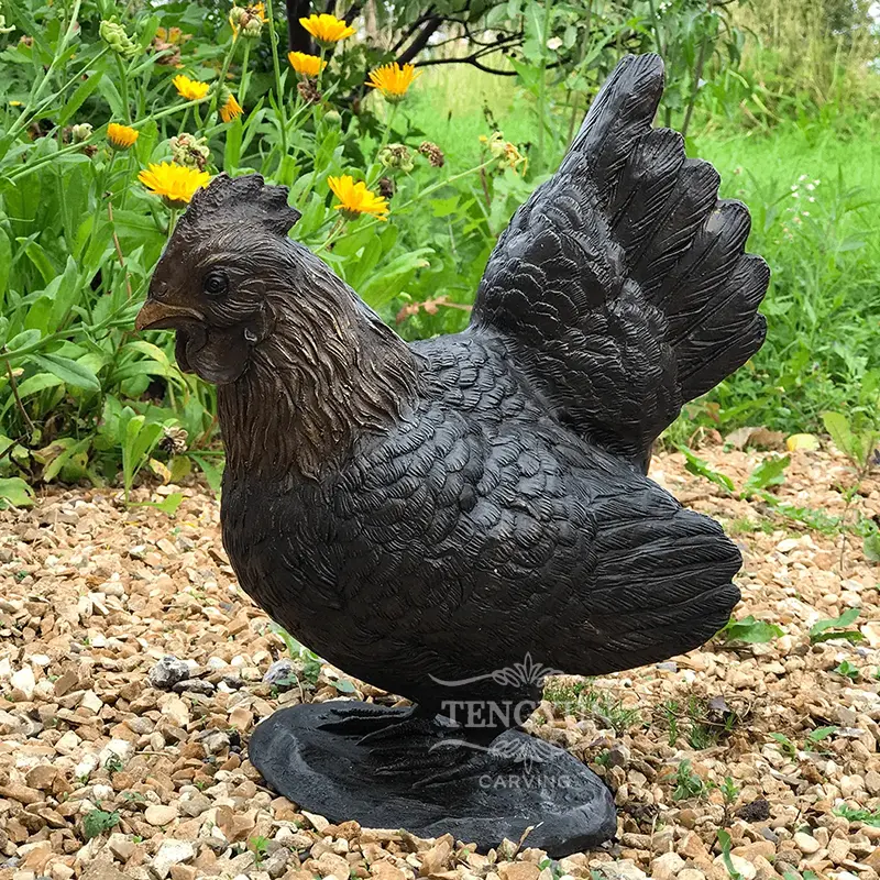 Outdoor Bronze Hen Statue For Sale Garden Decorative Chicken Sculptures