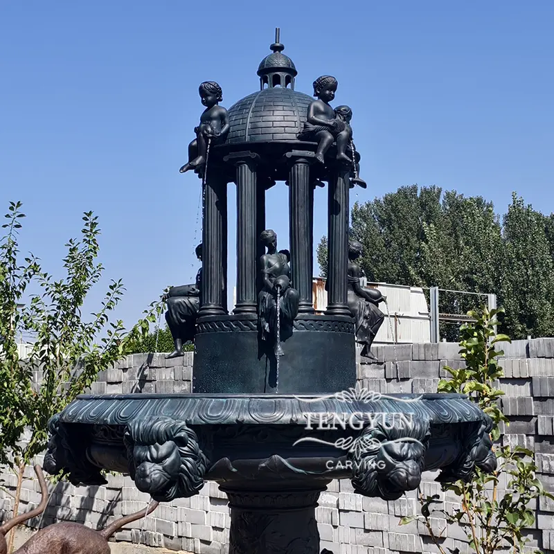 Outdoor Bronze Water Fountain Sculpture With Female Statues For Sale