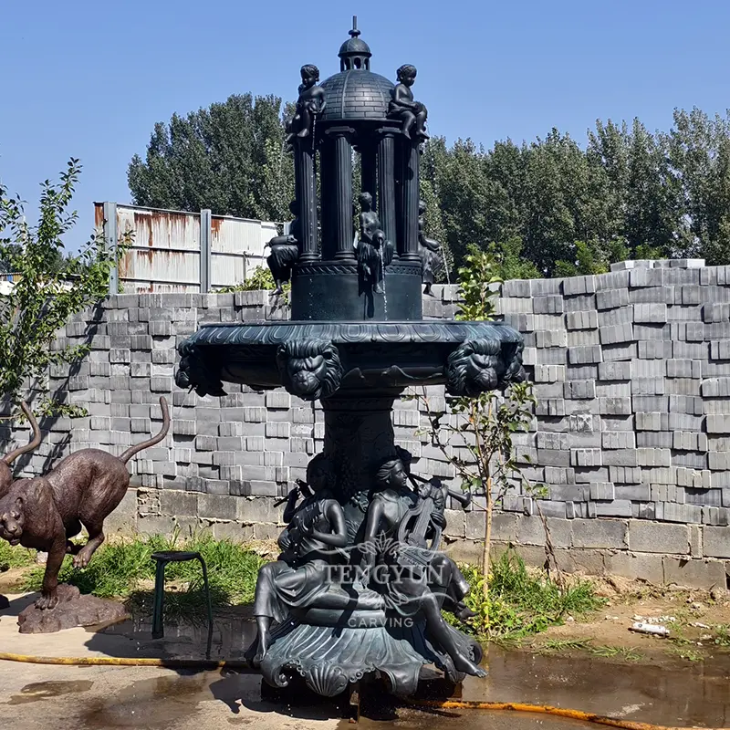 Outdoor Bronze Water Fountain Sculpture With Female Statues For Sale