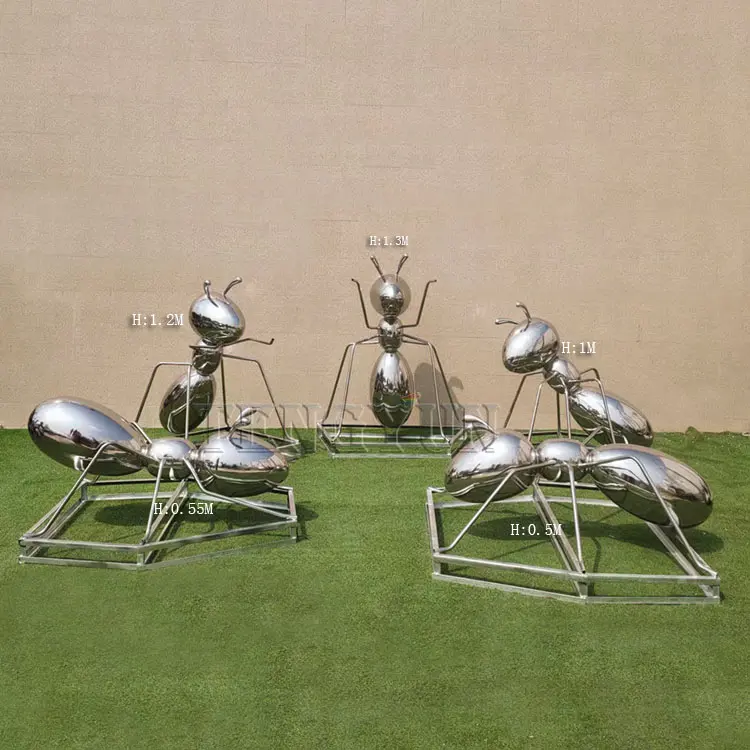 Outdoor Decor Metal Yard Ants Sculpture Stainless Steel Ant Garden Art Sculptures For Sale