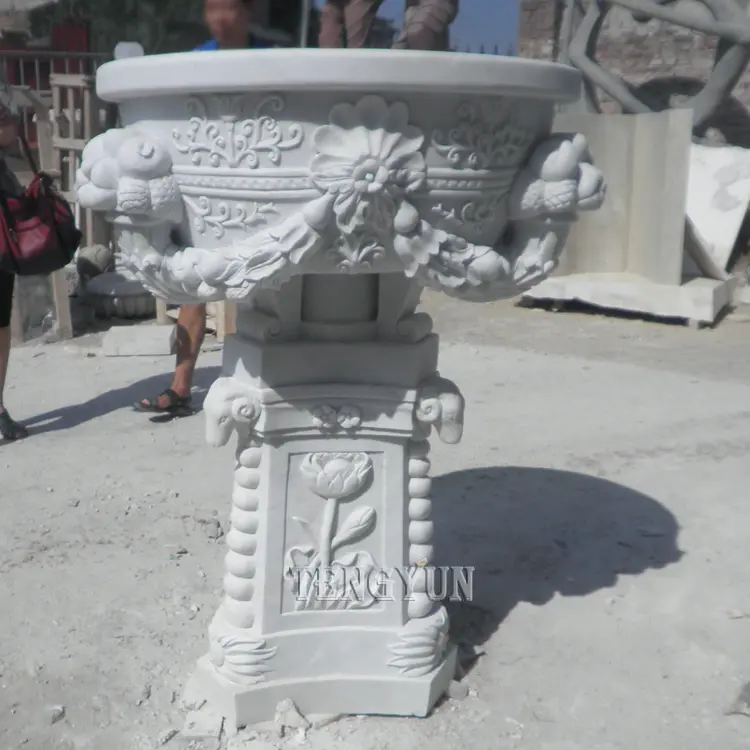 Outdoor Decorative Big Size Stone Flowerpots
