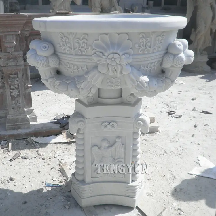Outdoor Decorative Big Size Stone Flowerpots
