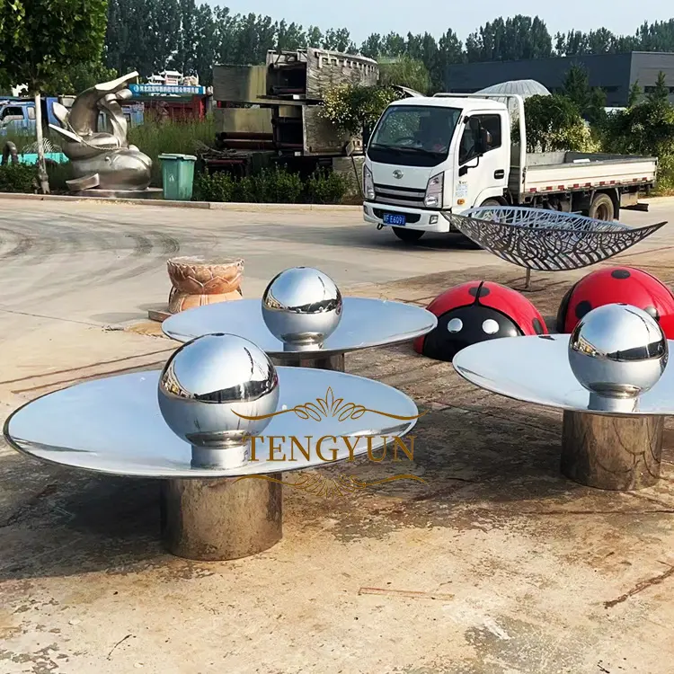 Outdoor Garden Decor Metal Sphere Stainless Steel Ball Water Fountain