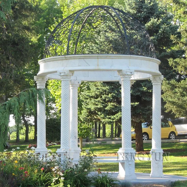 Outdoor Garden Large Marble Gazebo For Decoration