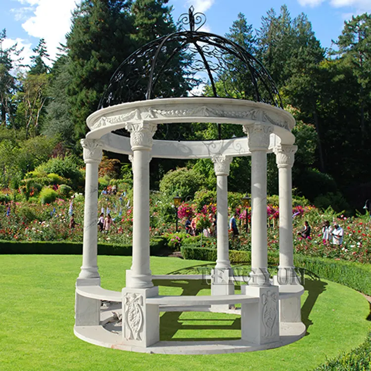 Outdoor Garden Large Marble Gazebo For Decoration