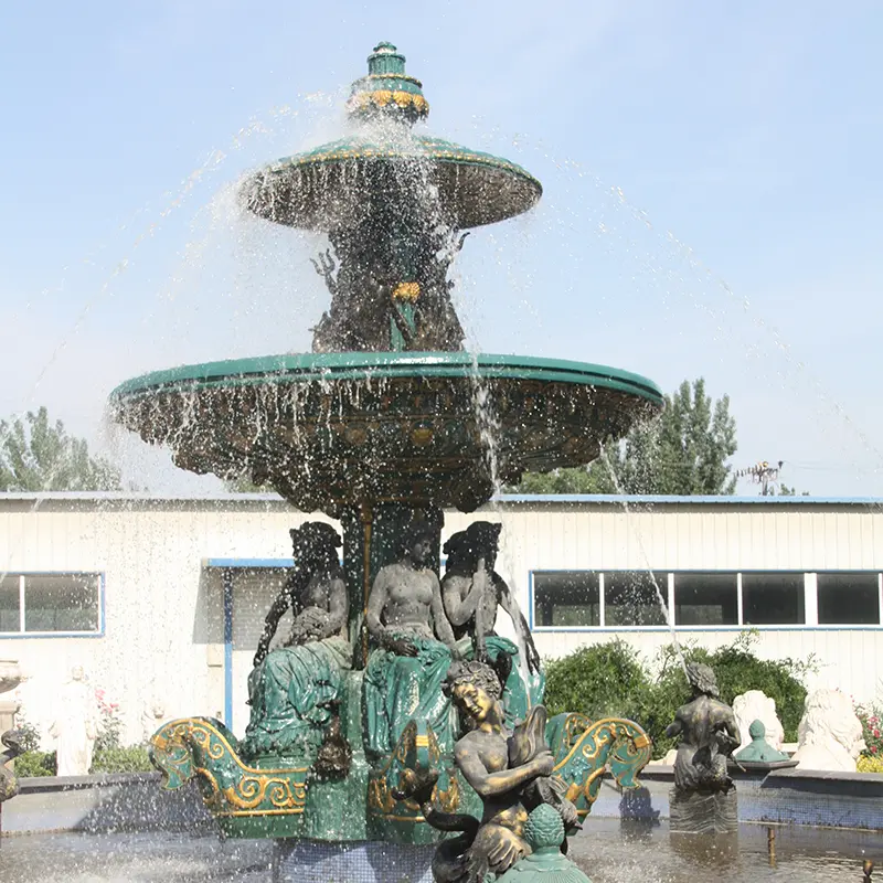Oversized bronze figure fountain statue