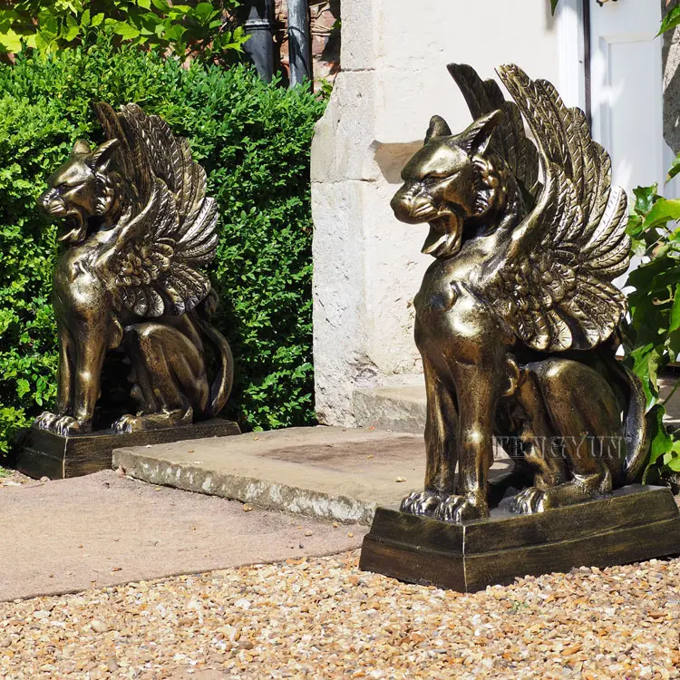 Pair Of Life Size Doors Griffin Ga Outdoor Gargoyle Statues Bronze Ghost Decorations