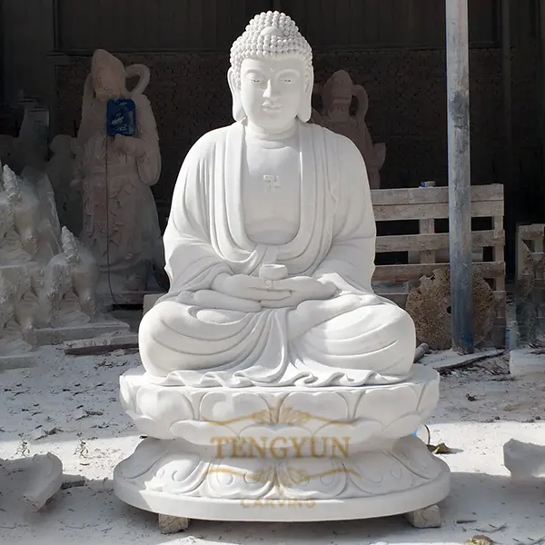 Religious Buddhism statue stone marble Sakyamuni statue