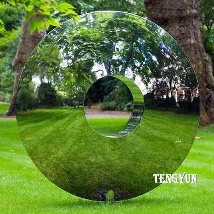Square Decorative Hollow Ball Sculpture Stainless Steel Abstract Sphere Shape Sculpture