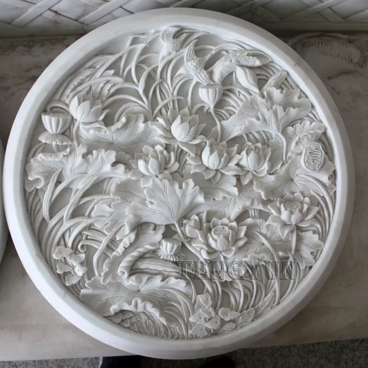 Stone Relief White Marble lady Statue Wall Relief