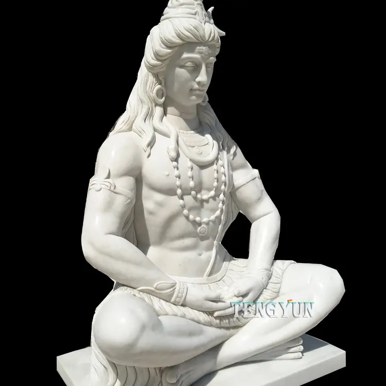 White Marble Lord Of Shiva Hinduism Statue