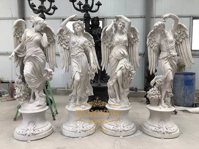 Wholesale Garden Decor Large Fiberglass Four Seasons Resin Cast Angel Statues With Cheap Price