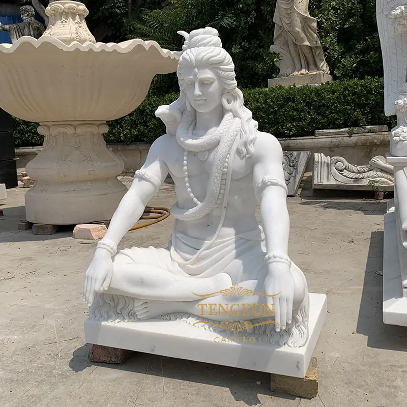 Wholesale White Marble Indian God Lord Shiva Hindu God Statue For Sale