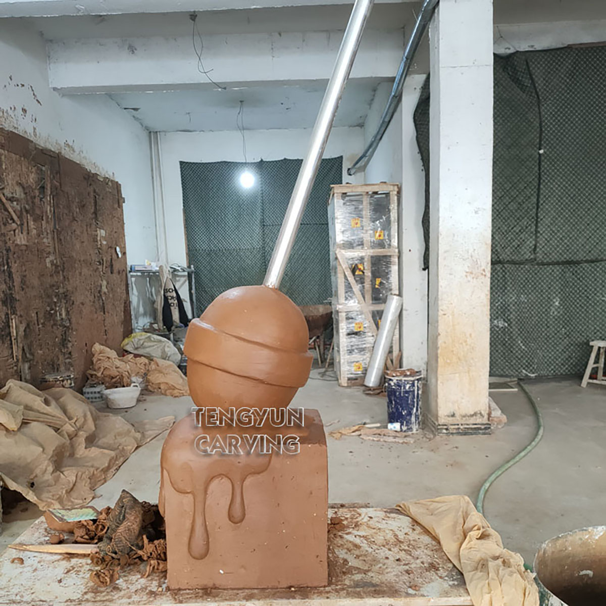 Decorative Colorful Fiberglass Lollipop Sculpture (4) 1