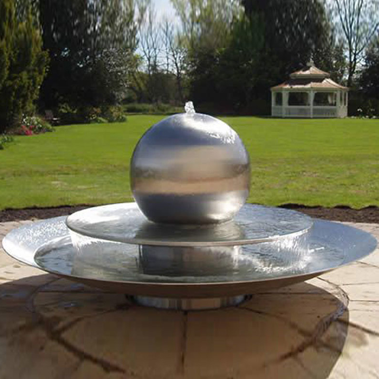 Garden Decorative Stainless Steel Sphere Water Fountain Metal Ball Fountain Sculpture