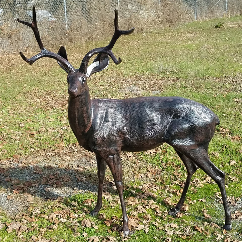 Bronze deer sculpture