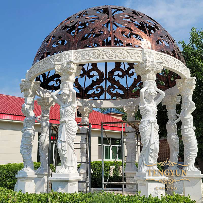 Marble-Garden-Gazebo-with-statue