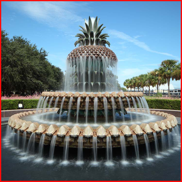 Pinapple-Fountain- large stone granite fountain