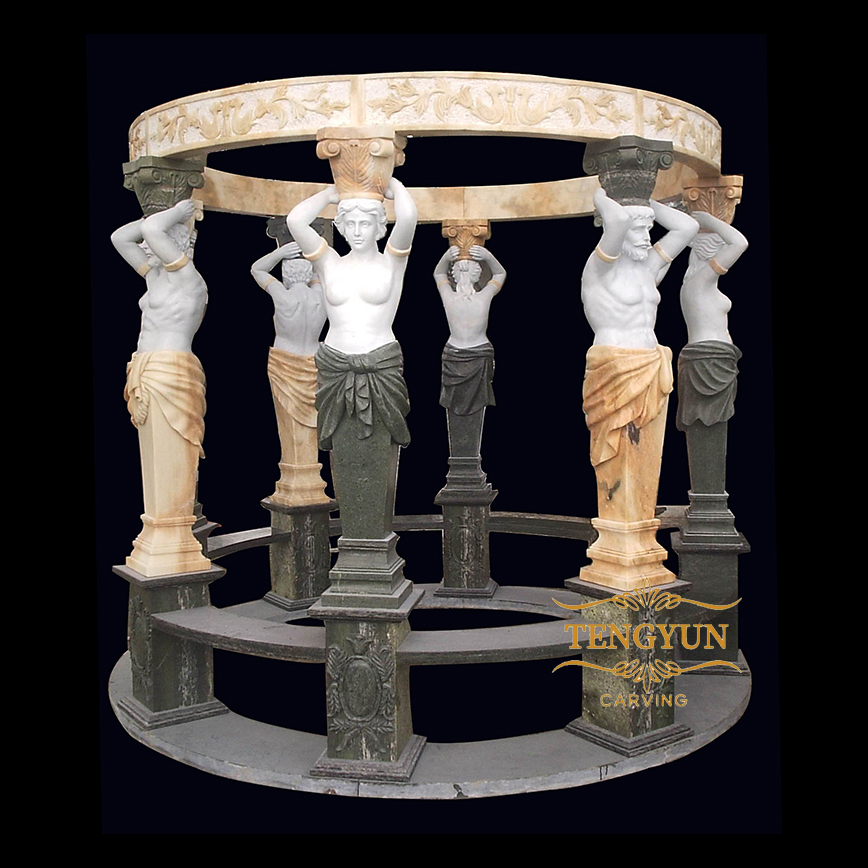 marble gazebo with statues (2)