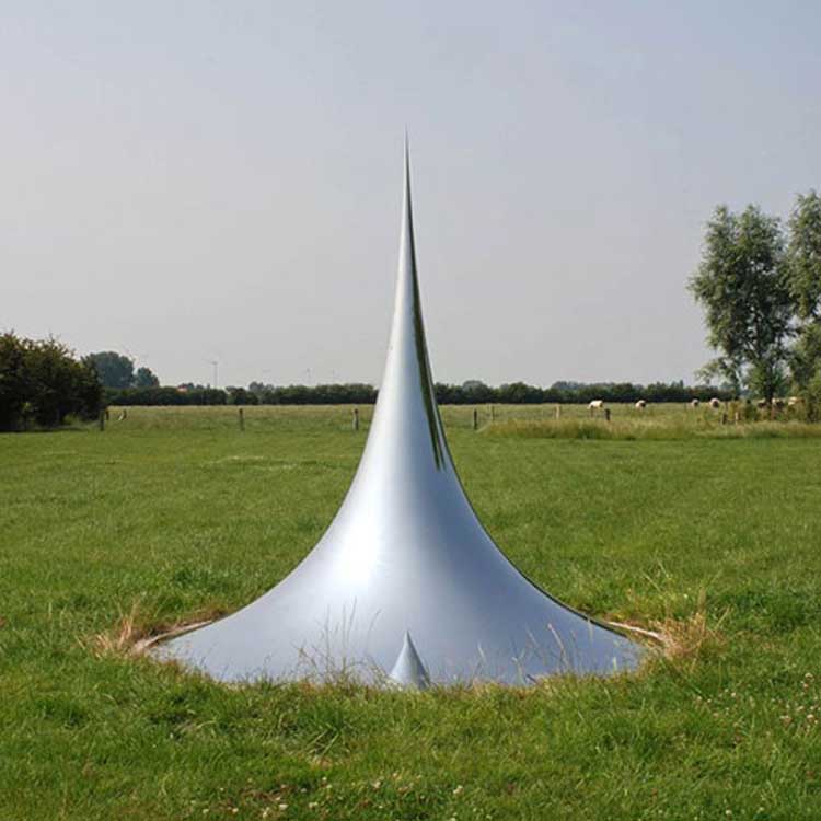 Metal circle stainless steel curl sculpture geometric sculpture stainless steel moon sculpture