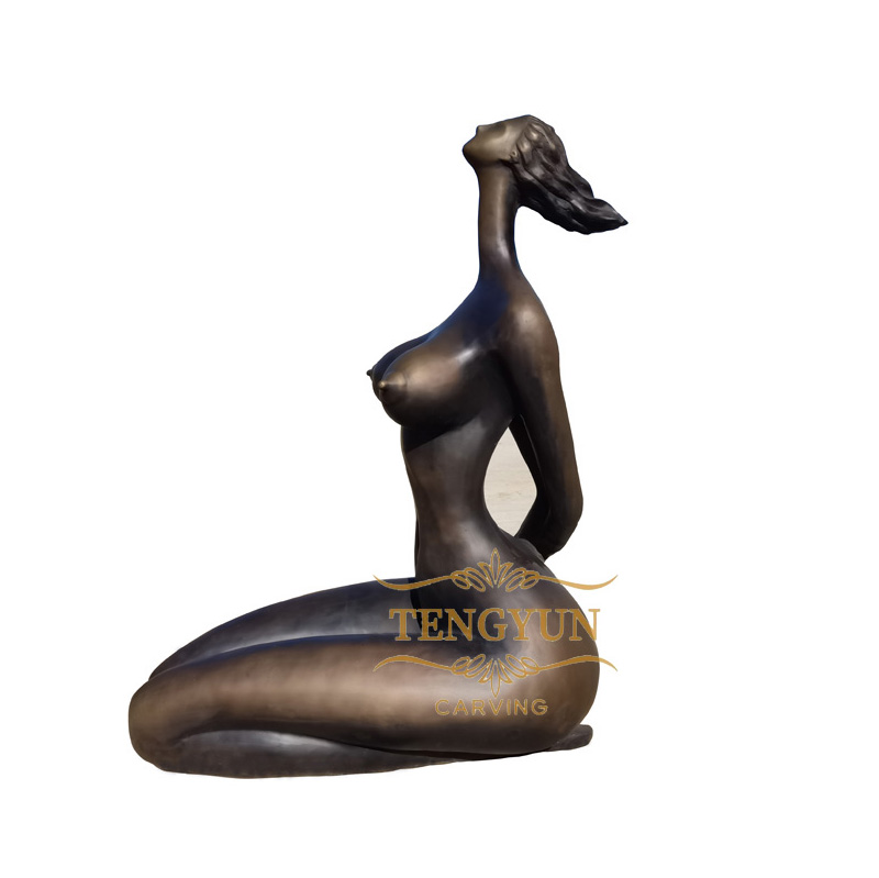Self-Designed Modern Abstract Female Statues Bronze Nude Female Yoga Woman Sculpture (3)