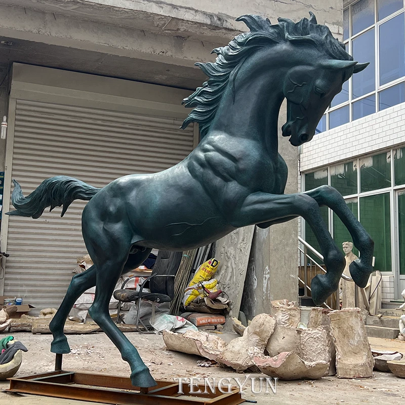 Outdoor Life Size Bronze Horse Statue Stallion Sculpture
