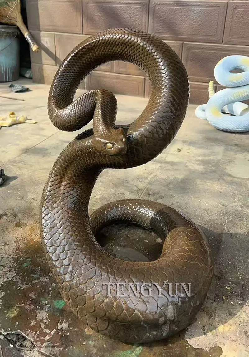 bronze snake sculpture