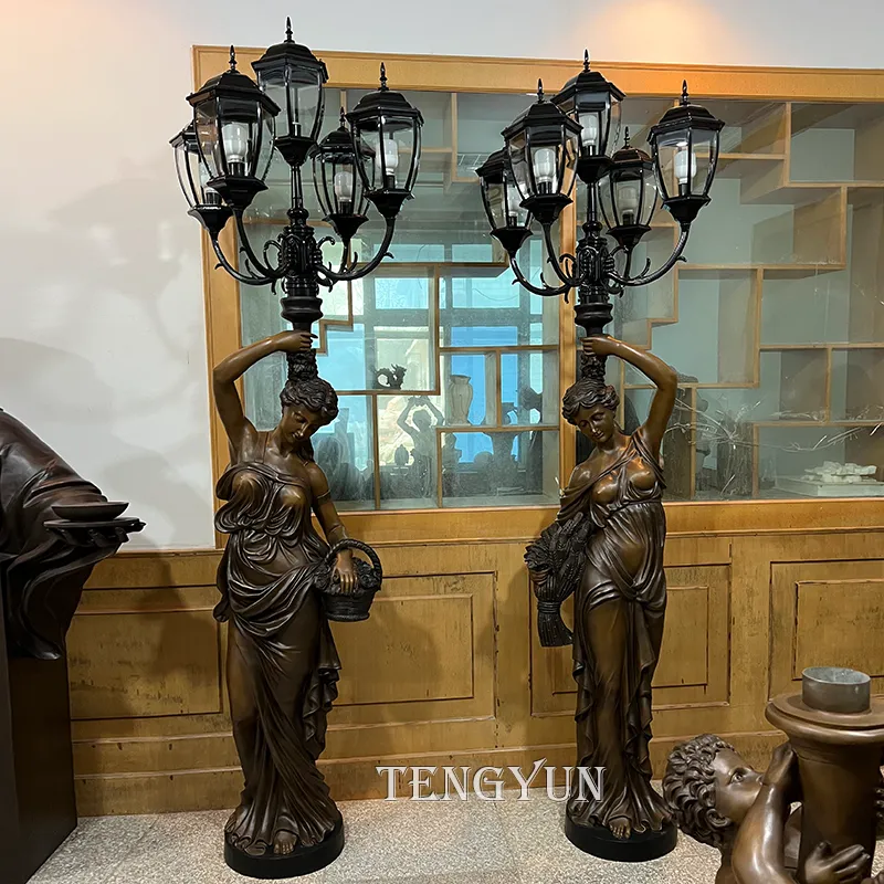 bronze statue of woman