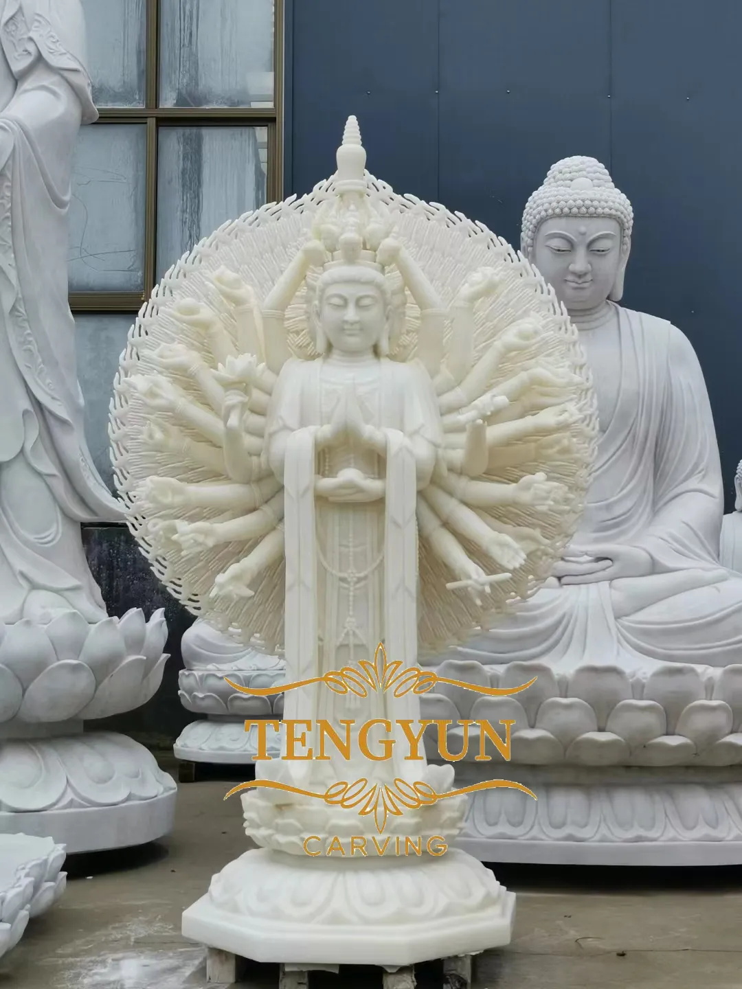 garden stone buddha statue