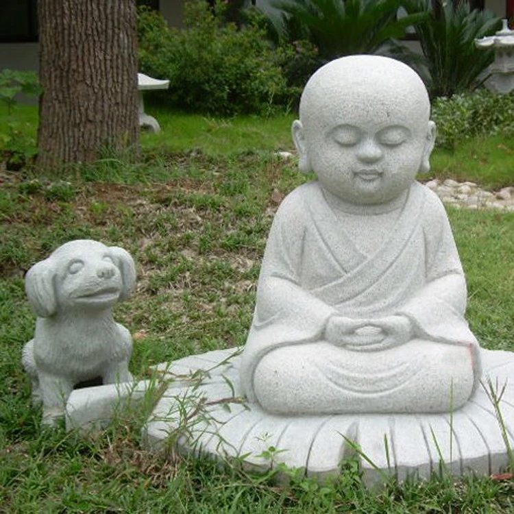 Granite Carved Little Monk Statue