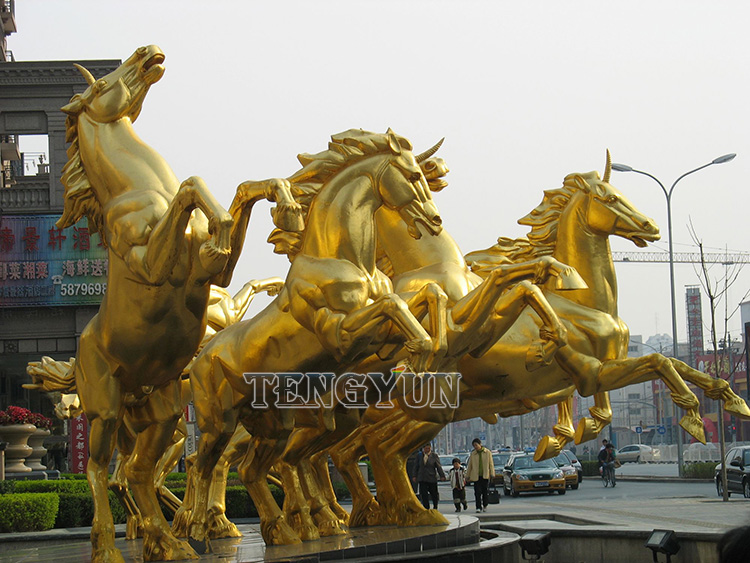 large size bronze eight horse sculptures