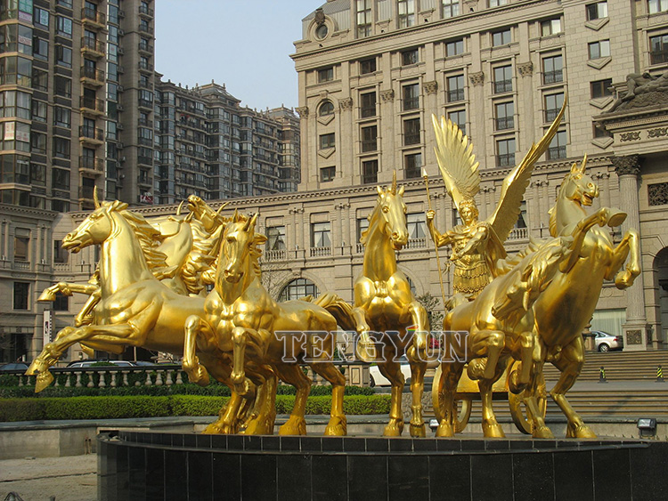 large size bronze eight horse sculptures
