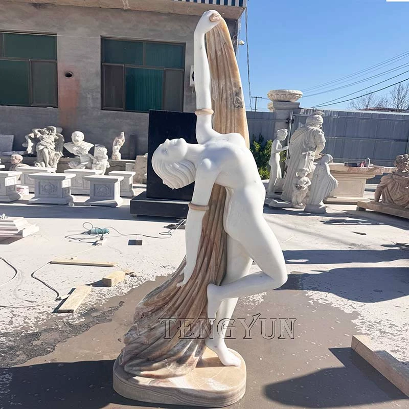 Elegant Marble Nude Female Sculpture the Dancing Girl Statue