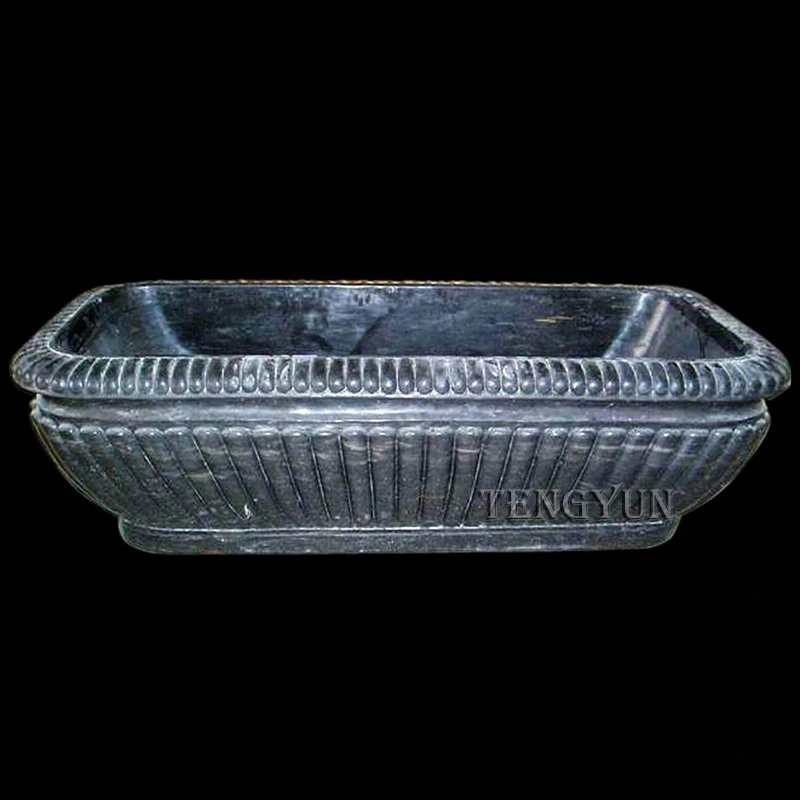 Factory Custom Natural Grey Marble Bathtub for Home