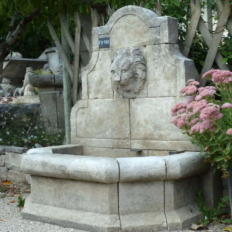 Classic Hand-Carved Stone Wall Fountain