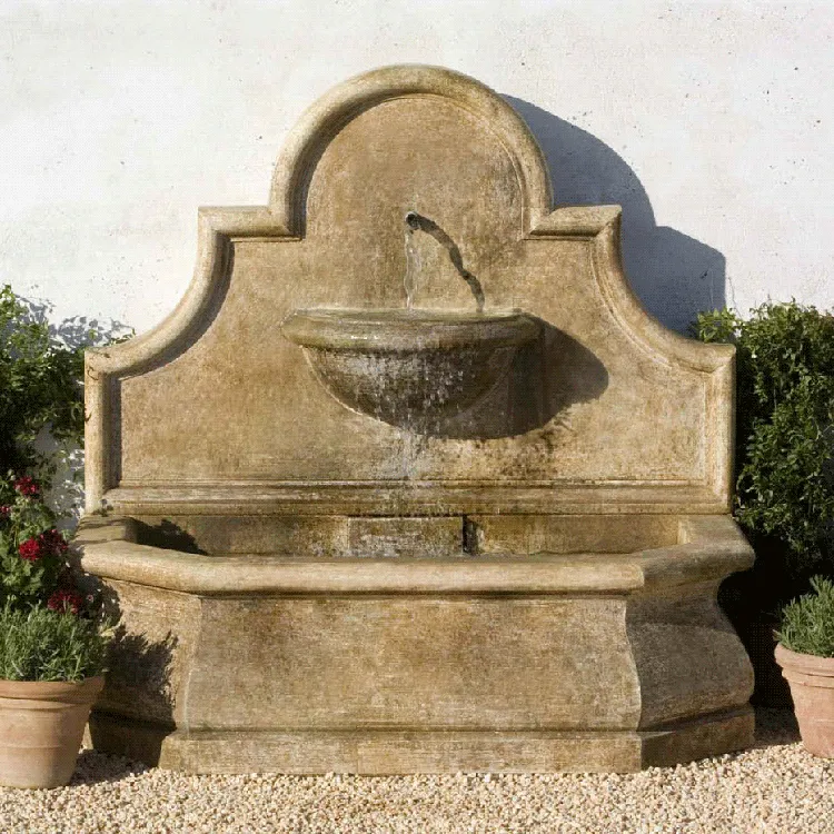 Classic Hand-Carved Stone Wall Fountain