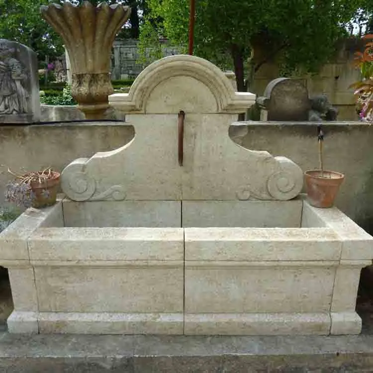 Classic Hand-Carved Stone Wall Fountain